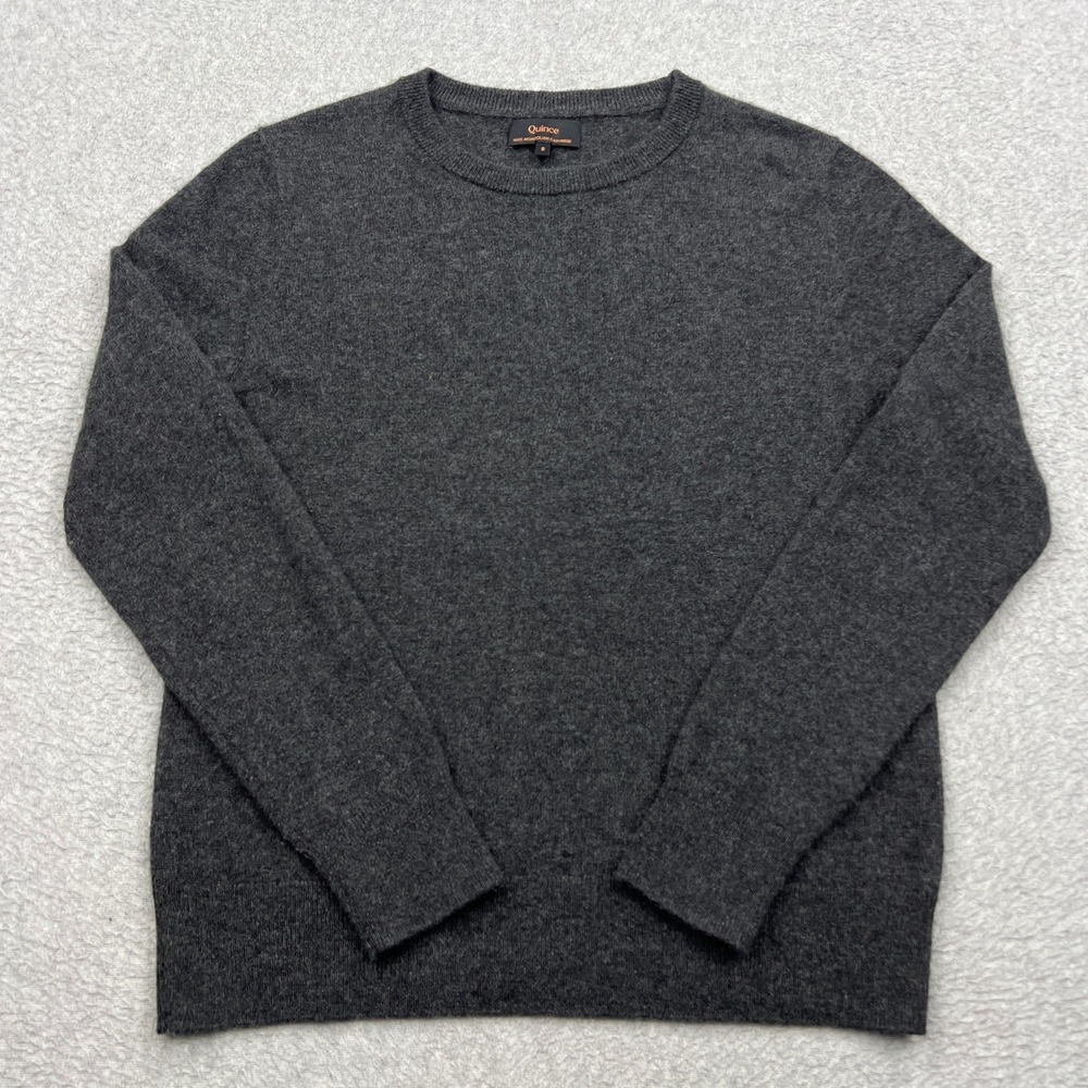 Quince Sweater Womens Small Gray 100% Mongolian Cashmere Crew Knit Cozy Pullover